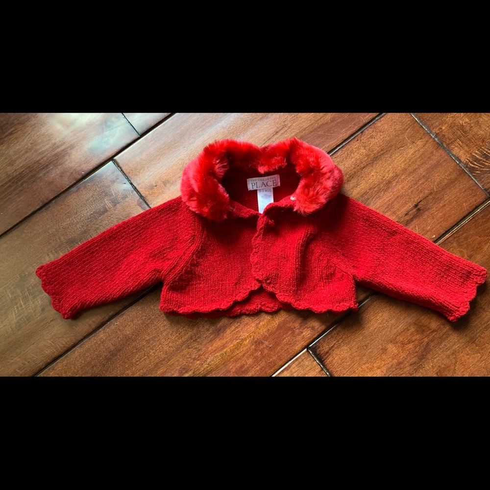 Children’s Place baby girl red shrug sweater size 0-3 months